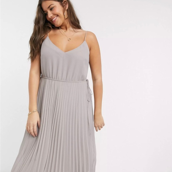NWT Asos Curve pleated midi dress with drawstring waist - Picture 4 of 5